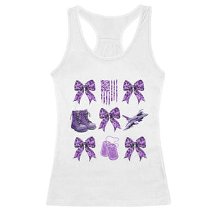 Military Kid Month Camo Coquette Bow Racerback Tank Top TS11 White Print Your Wear