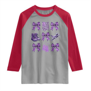 Military Kid Month Camo Coquette Bow Raglan Shirt TS11 Sport Gray Red Print Your Wear