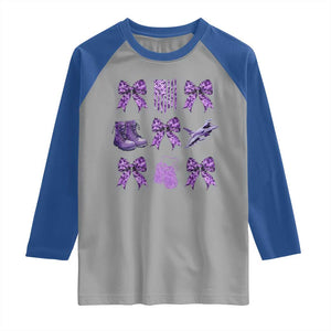 Military Kid Month Camo Coquette Bow Raglan Shirt TS11 Sport Gray Royal Print Your Wear