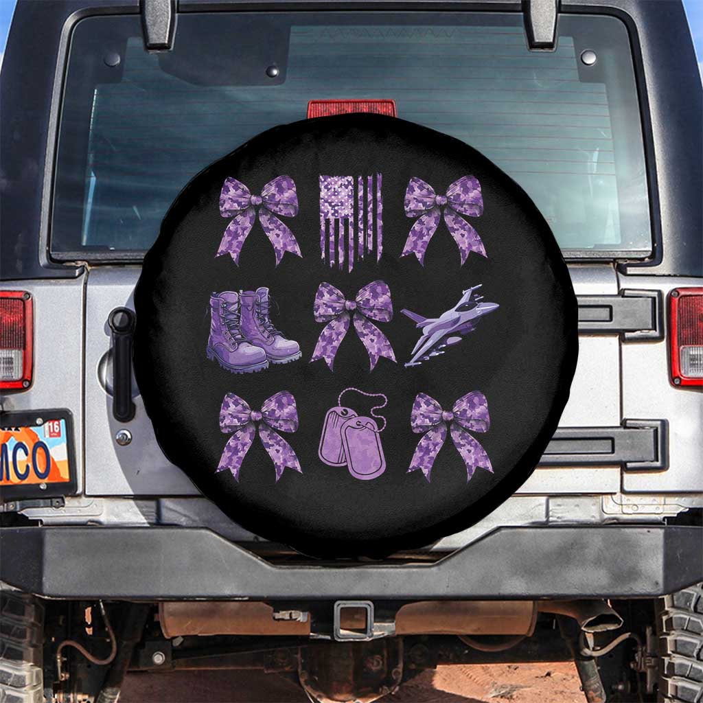 Military Kid Month Camo Coquette Bow Spare Tire Cover TS11 No hole Black Print Your Wear