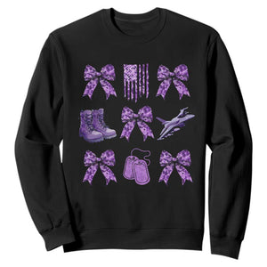 Military Kid Month Camo Coquette Bow Sweatshirt TS11 Black Print Your Wear