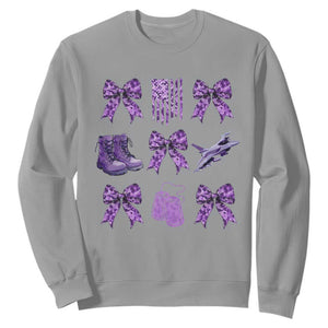 Military Kid Month Camo Coquette Bow Sweatshirt TS11 Sport Gray Print Your Wear