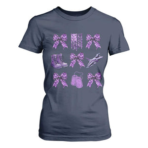 Military Kid Month Camo Coquette Bow T Shirt For Women TS11 Navy Print Your Wear