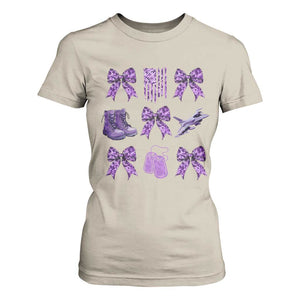 Military Kid Month Camo Coquette Bow T Shirt For Women TS11 Sand Print Your Wear