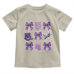 Military Kid Month Camo Coquette Bow Toddler T Shirt TS11 Sand Print Your Wear