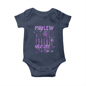 Purple Up Military Child Baby Onesie Dandelion Vintage American Flag Military Child Month TS11 Navy Print Your Wear