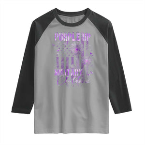 Purple Up Military Child Raglan Shirt Dandelion Vintage American Flag Military Child Month TS11 Sport Gray Black Print Your Wear
