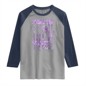 Purple Up Military Child Raglan Shirt Dandelion Vintage American Flag Military Child Month TS11 Sport Gray Navy Print Your Wear