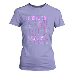 Purple Up Military Child T Shirt For Women Dandelion Vintage American Flag Military Child Month TS11 Violet Print Your Wear