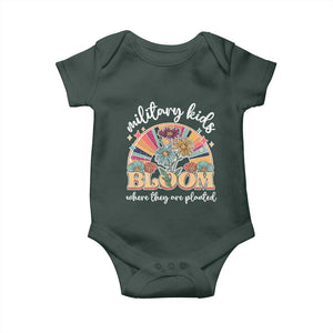 Military Kids Bloom Where They Are Planted Baby Onesie Military Child Month Retro Vintage Flowers TS11 Print Your Wear