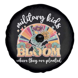 Military Kids Bloom Where They Are Planted Spare Tire Cover Military Child Month Retro Vintage Flowers TS11 Print Your Wear