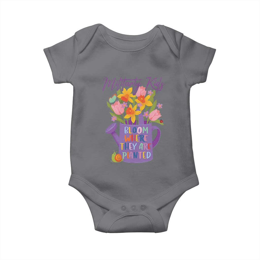 Military Kids Bloom Where They Are Planted Baby Onesie Military Child Month Flower TS11 Charcoal Print Your Wear