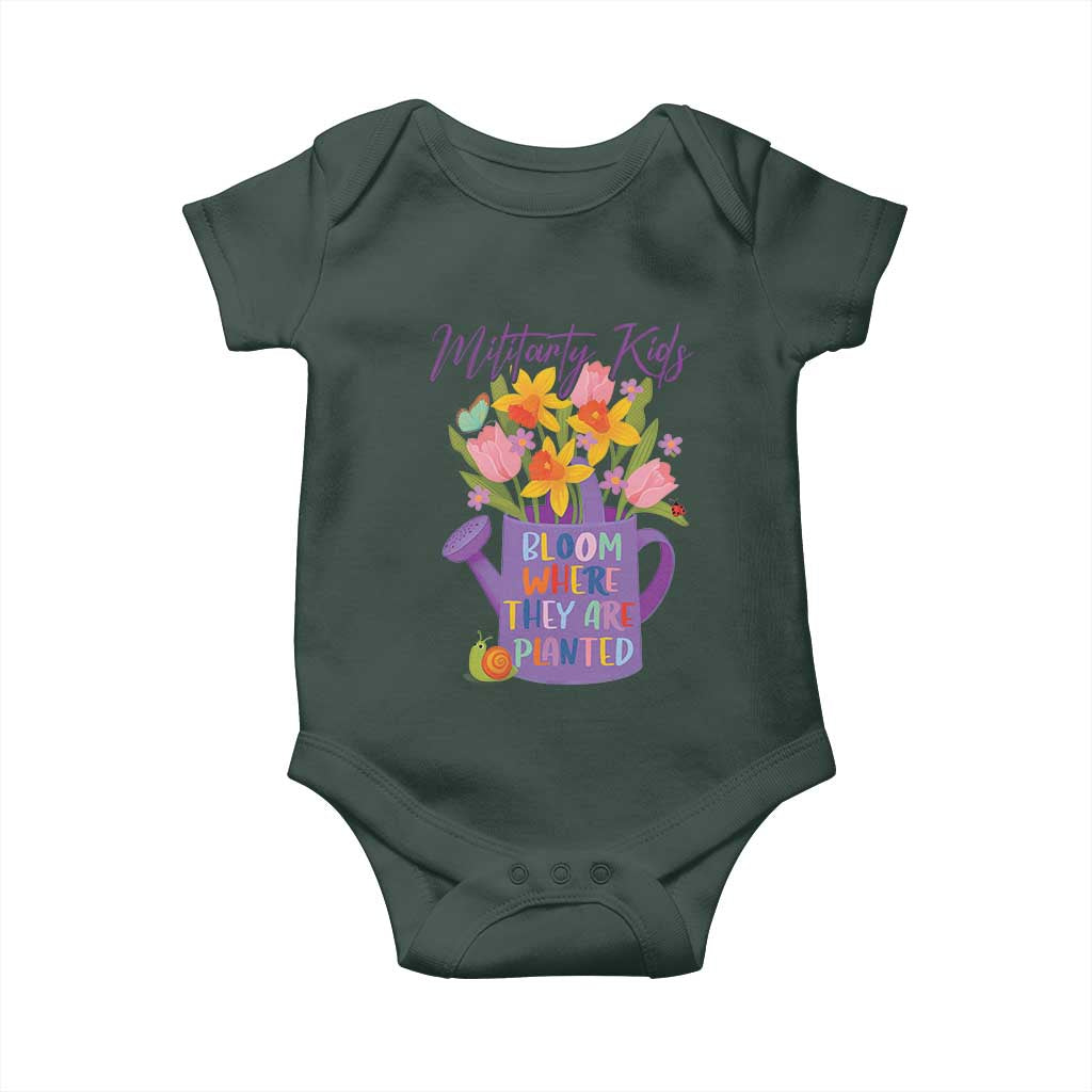 Military Kids Bloom Where They Are Planted Baby Onesie Military Child Month Flower TS11 Print Your Wear