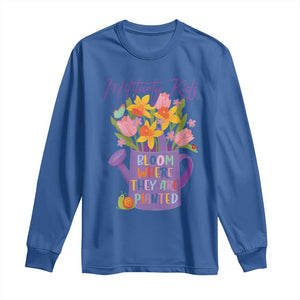 Military Kids Bloom Where They Are Planted Long Sleeve Shirt Military Child Month Flower TS11 Royal Blue Print Your Wear