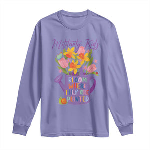 Military Kids Bloom Where They Are Planted Long Sleeve Shirt Military Child Month Flower TS11 Violet Print Your Wear