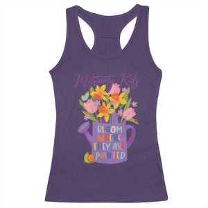 Military Kids Bloom Where They Are Planted Racerback Tank Top Military Child Month Flower TS11 Purple Print Your Wear