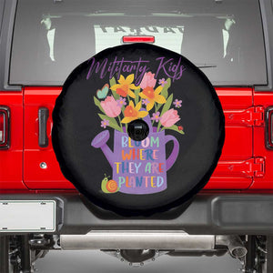 Military Kids Bloom Where They Are Planted Spare Tire Cover Military Child Month Flower TS11 Black Print Your Wear