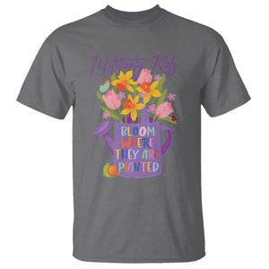 Military Kids Bloom Where They Are Planted T Shirt Military Child Month Flower TS11 Charcoal Print Your Wear
