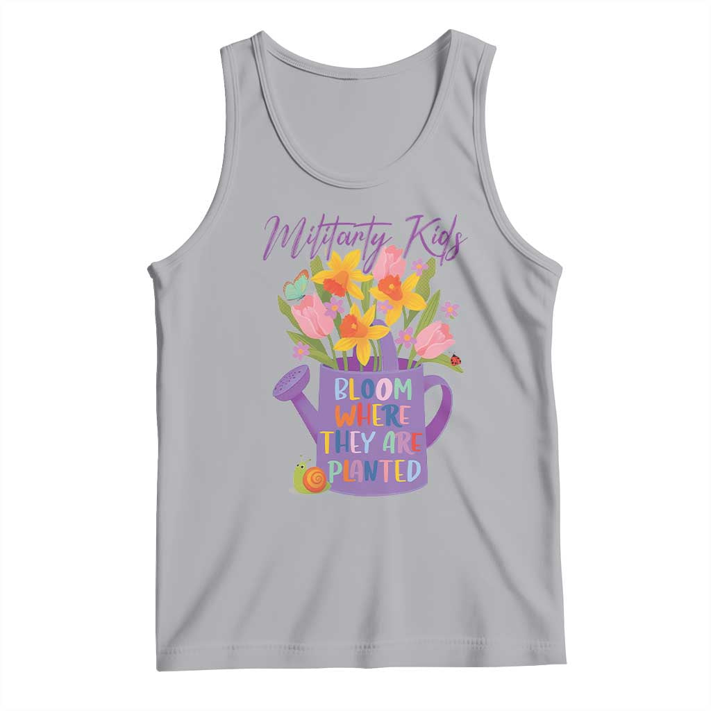 Military Kids Bloom Where They Are Planted Tank Top Military Child Month Flower TS11 Athletic Heather Print Your Wear