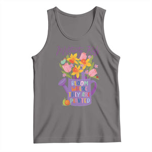 Military Kids Bloom Where They Are Planted Tank Top Military Child Month Flower TS11 Deep Heather Print Your Wear