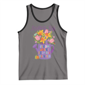Military Kids Bloom Where They Are Planted Tank Top Military Child Month Flower TS11 Deep Heather Black Print Your Wear
