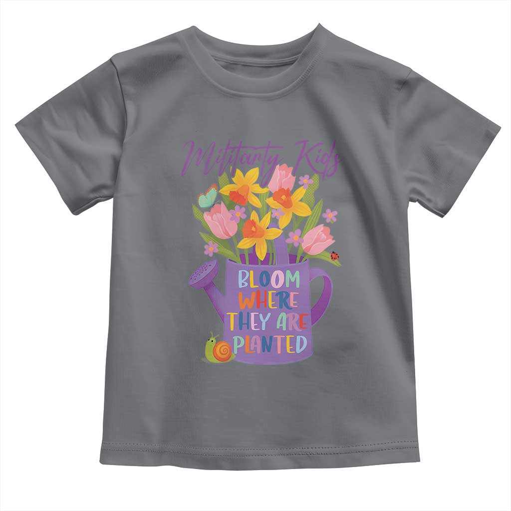 Military Kids Bloom Where They Are Planted Toddler T Shirt Military Child Month Flower TS11 Charcoal Print Your Wear