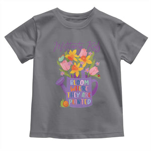 Military Kids Bloom Where They Are Planted Toddler T Shirt Military Child Month Flower TS11 Charcoal Print Your Wear