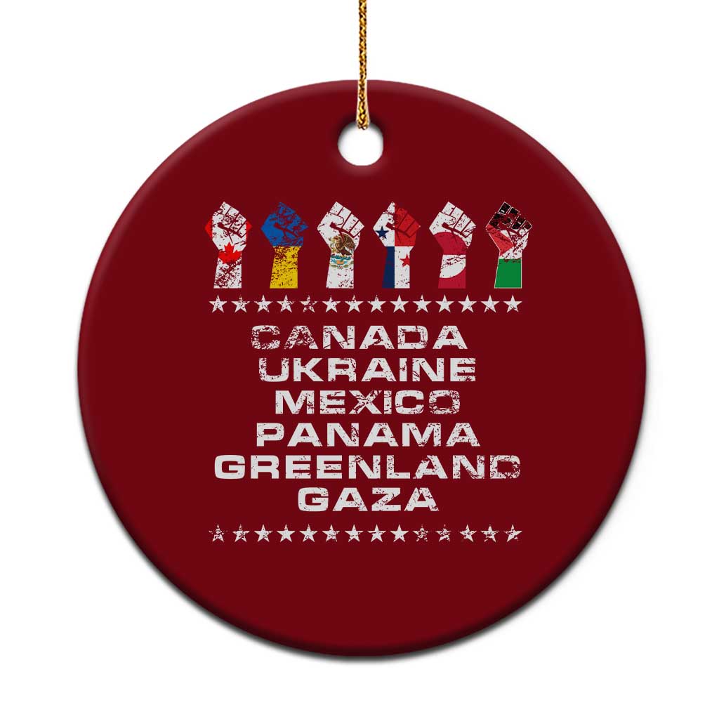 Canada Greenland Mexico Panama Gaza Ukraine Pride Ceramic Ornament Hand Fist TS11 1pc Red Print Your Wear