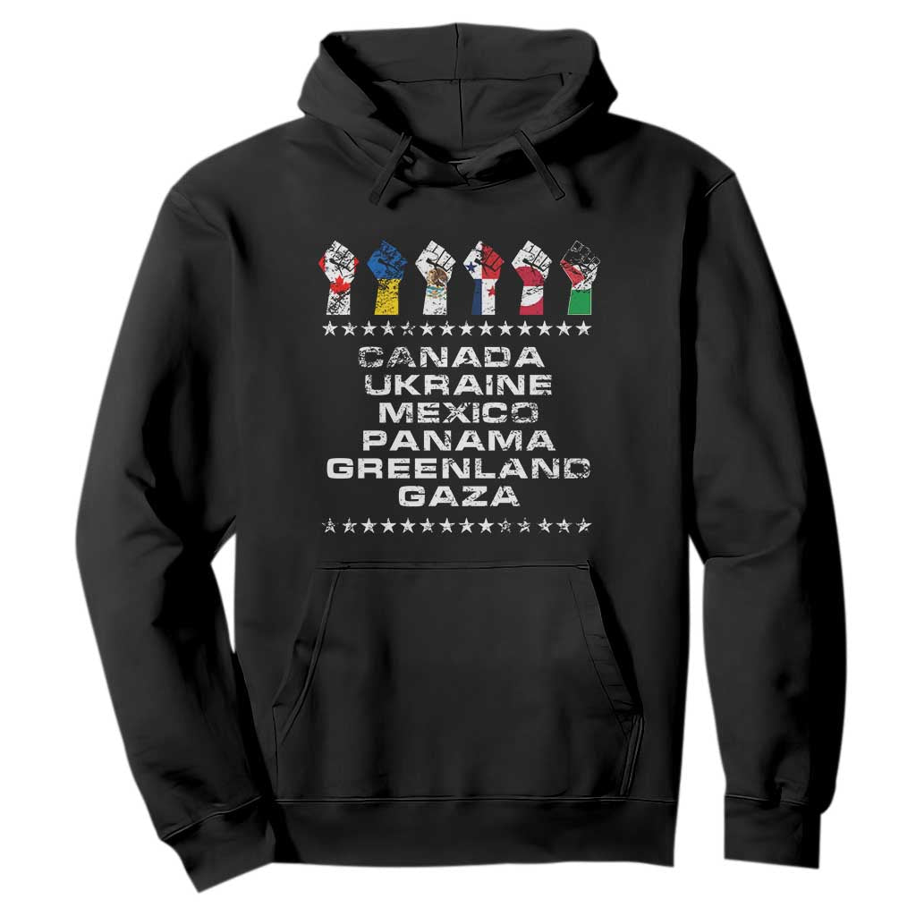 Canada Greenland Mexico Panama Gaza Ukraine Pride Hoodie Hand Fist TS11 Black Print Your Wear