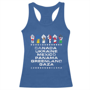 Canada Greenland Mexico Panama Gaza Ukraine Pride Racerback Tank Top Hand Fist TS11 Royal Blue Print Your Wear