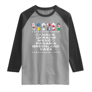 Canada Greenland Mexico Panama Gaza Ukraine Pride Raglan Shirt Hand Fist TS11 Sport Gray Black Print Your Wear