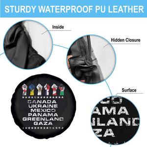 Canada Greenland Mexico Panama Gaza Ukraine Pride Spare Tire Cover Hand Fist TS11 Print Your Wear