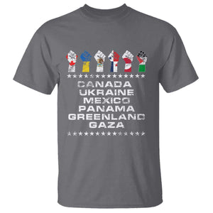 Canada Greenland Mexico Panama Gaza Ukraine Pride T Shirt Hand Fist TS11 Charcoal Print Your Wear