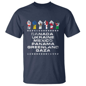 Canada Greenland Mexico Panama Gaza Ukraine Pride T Shirt Hand Fist TS11 Navy Print Your Wear