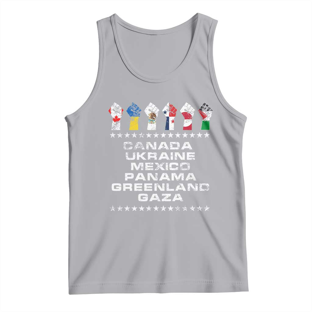 Canada Greenland Mexico Panama Gaza Ukraine Pride Tank Top Hand Fist TS11 Athletic Heather Print Your Wear