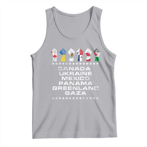 Canada Greenland Mexico Panama Gaza Ukraine Pride Tank Top Hand Fist TS11 Athletic Heather Print Your Wear