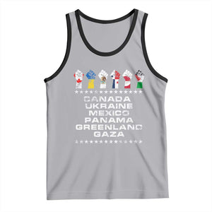 Canada Greenland Mexico Panama Gaza Ukraine Pride Tank Top Hand Fist TS11 Athletic Heather Black Print Your Wear
