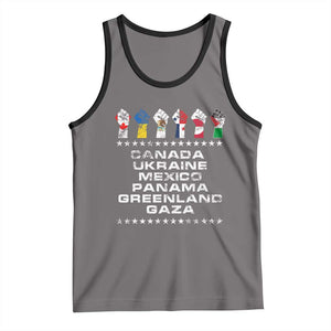 Canada Greenland Mexico Panama Gaza Ukraine Pride Tank Top Hand Fist TS11 Deep Heather Black Print Your Wear