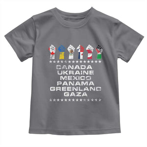 Canada Greenland Mexico Panama Gaza Ukraine Pride Toddler T Shirt Hand Fist TS11 Charcoal Print Your Wear