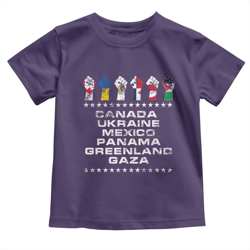 Canada Greenland Mexico Panama Gaza Ukraine Pride Toddler T Shirt Hand Fist TS11 Purple Print Your Wear