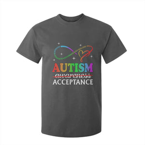 Autism Awareness Acceptance T Shirt For Kid Advocate Educate Accommodate Include Infinity Symbol TS11 Dark Heather Print Your Wear