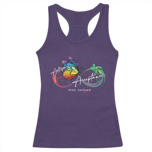 Autism Awareness Acceptance Red Instead Racerback Tank Top Infinity Symbol Rainbow Butterfly Feather TS11 Purple Print Your Wear