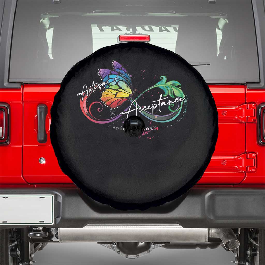 Autism Awareness Acceptance Red Instead Spare Tire Cover Infinity Symbol Rainbow Butterfly Feather TS11 Black Print Your Wear