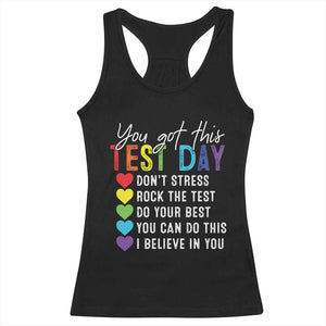 Funny Test Day Racerback Tank Top You Got This Don't Stress Rock The Test TS11 Black Print Your Wear