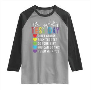 Funny Test Day Raglan Shirt You Got This Don't Stress Rock The Test TS11 Sport Gray Black Print Your Wear