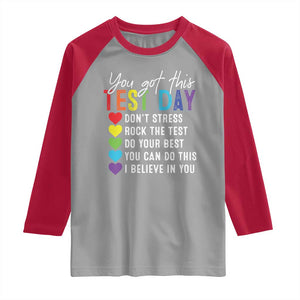 Funny Test Day Raglan Shirt You Got This Don't Stress Rock The Test TS11 Sport Gray Red Print Your Wear