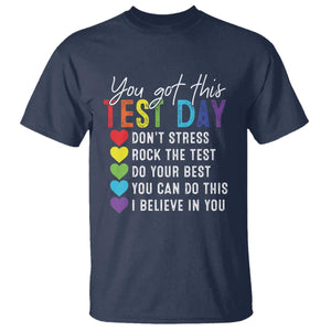 Funny Test Day T Shirt You Got This Don't Stress Rock The Test TS11 Navy Print Your Wear