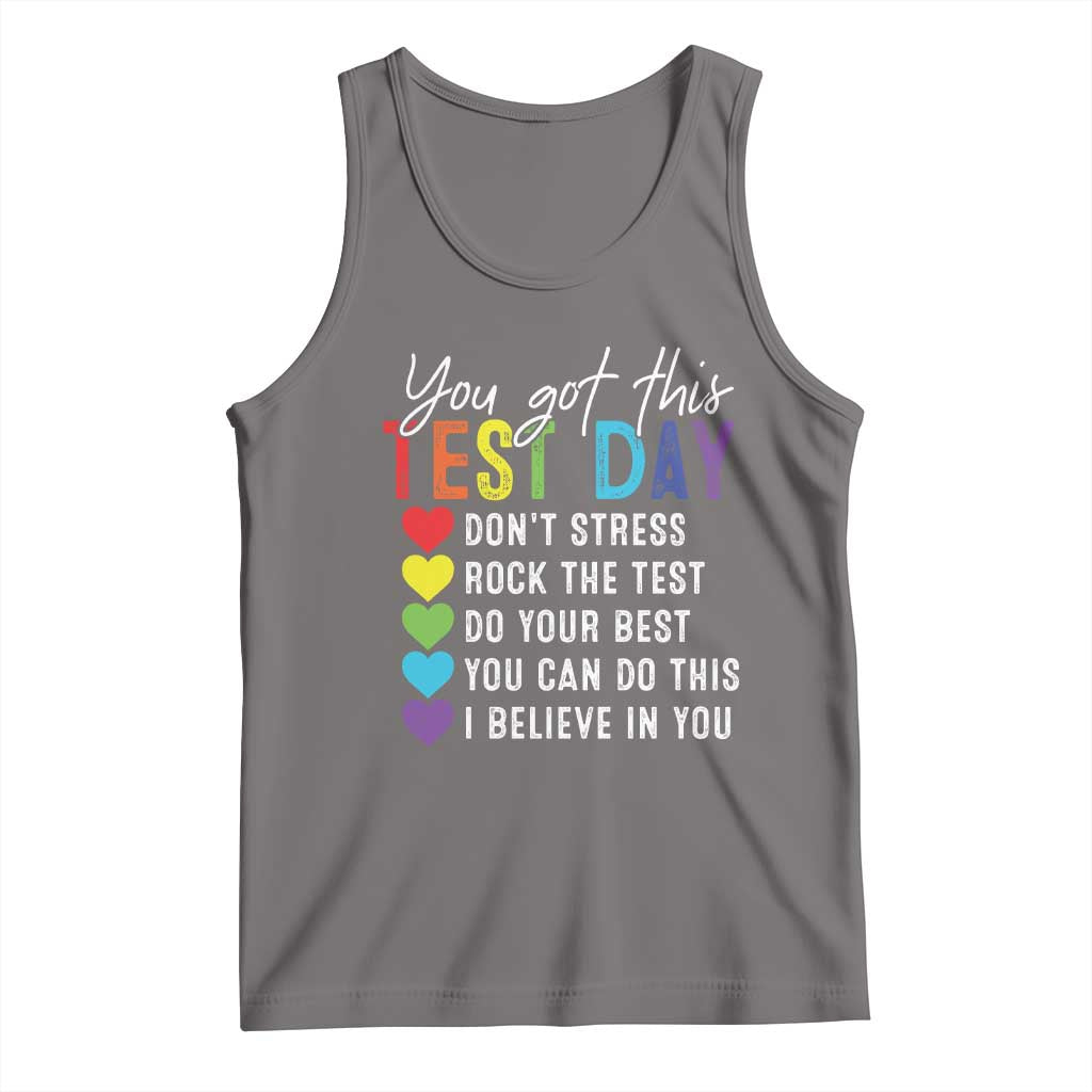 Funny Test Day Tank Top You Got This Don't Stress Rock The Test TS11 Deep Heather Print Your Wear