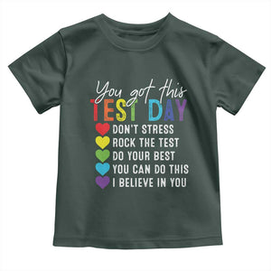 Funny Test Day Toddler T Shirt You Got This Don't Stress Rock The Test TS11 Dark Forest Green Print Your Wear