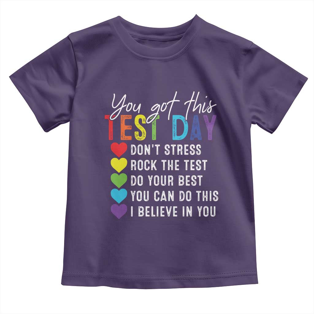 Funny Test Day Toddler T Shirt You Got This Don't Stress Rock The Test TS11 Purple Print Your Wear
